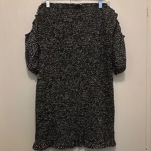 Zenobia Black and Pink Floral Mini Dress